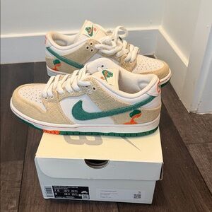 Nike Dunk Low with Green and Tan Highlights